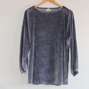Cupio Blue velvet long sleeve, Size M